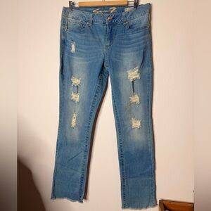 Seven7 Light Blue Distressed Skinny Jeans